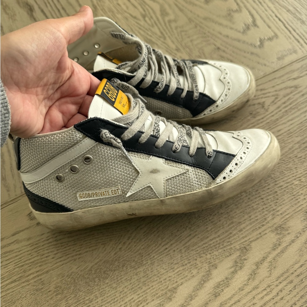 Golden Goose White and Black Star Sneakers 38